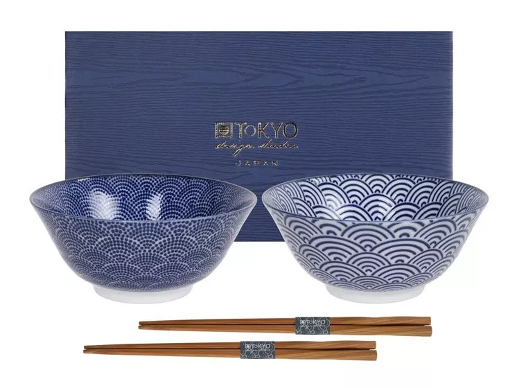 Køb Skåle Sæt Tayo Bowls Nippon Blue 2 stk. Tokyo Design Studio
