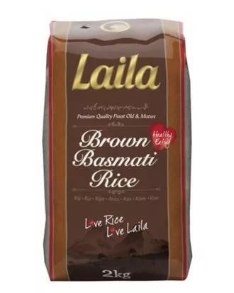 Laila Brune Basmatiris (premium kvalitet) 2 kg.