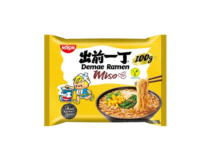 Nissin Demae Ramen Instant Noodles Miso 100 g. - Instant nudler & kopnudler