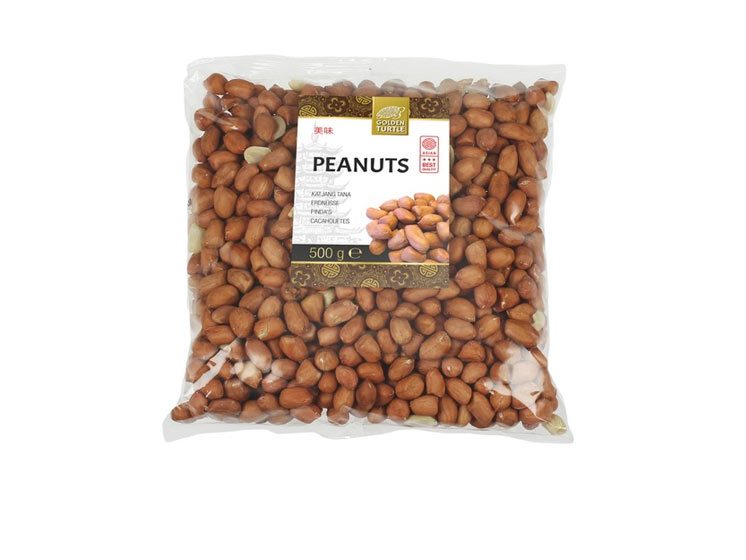 Peanuts Med Hinde Golden Turtle Brand 500 g. - Nødder, frø og korn
