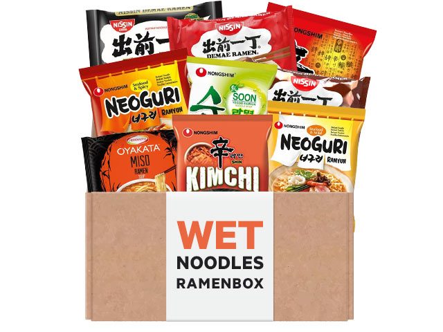 Wet Noodles Ramen Box - Op til 10 mest populære - Instant nudler & kopnudler