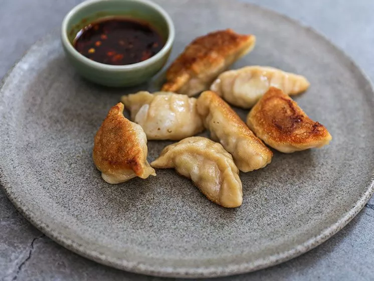 pot stickers kinesiske stegte dumplings opskrift