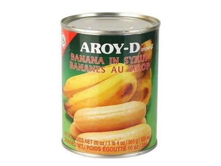 Aroy D Banana in Syrup (Banan i sirup) 565 g. - Grønt og frugt på glas og dåse