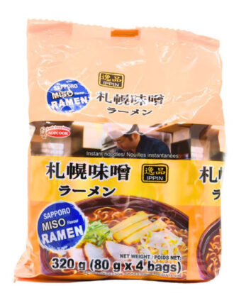 Acecook Ippin Instant Ramen Miso Flavour 4-pack 320 g.