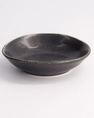 Onyx Noir Oval Sauceskål 10 cm | Japansk keramik