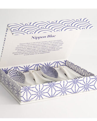 Nippon Blue suppeske gavesæt – 4 flotte porcelænsskeer