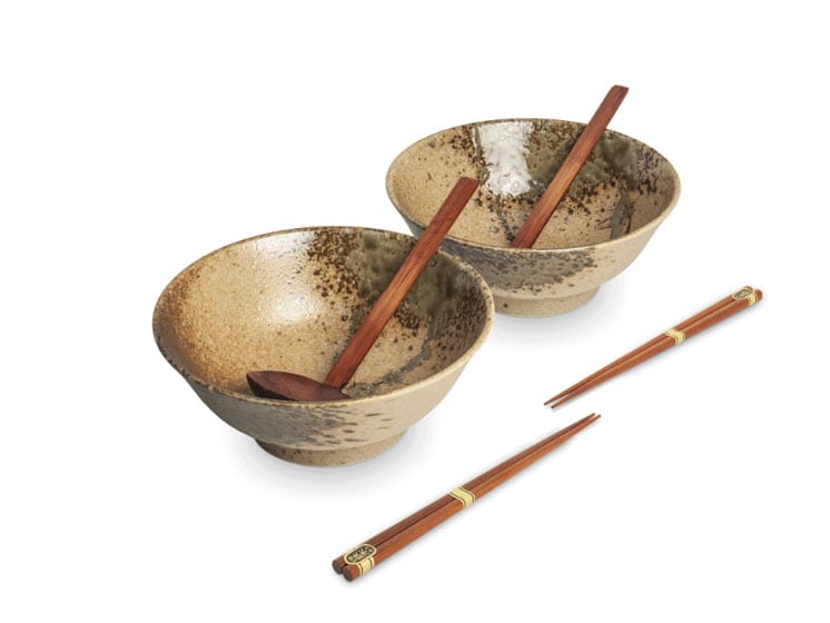 Ramen Bowl Set Purobu – Skålsæt med ske og spisepinde - Gavesæt og æsker