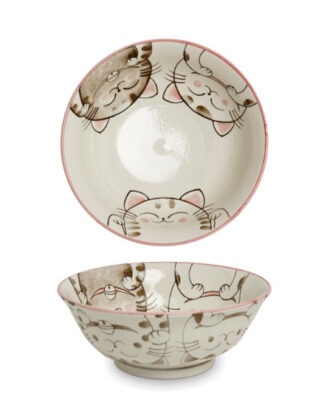 Japansk Ramen Bowl Three Cats Blue Ø20,5 cm.