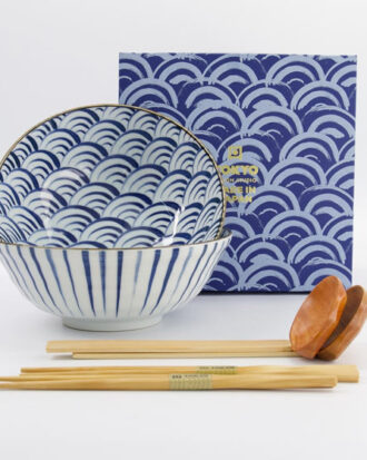 Natsu ramen gavesæt 6 stk blå/hvid – Japansk keramik