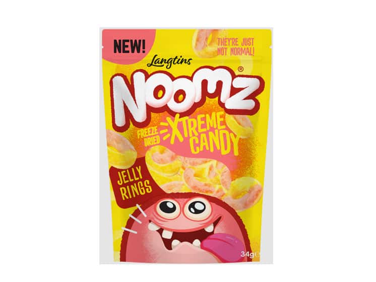 Noomz Freeze Dried Sweets Jelly Rings Peach 55 g. - Slik og søde sager