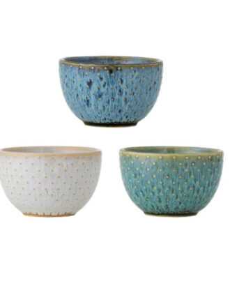 Bloomingville Harriet Skålsæt – 3 stk i blå stentøj