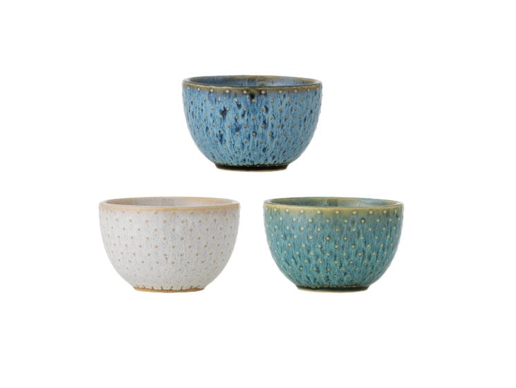 Bloomingville Harriet Skålsæt – 3 stk i blå stentøj - Service - Asiatisk og japansk porcelæn