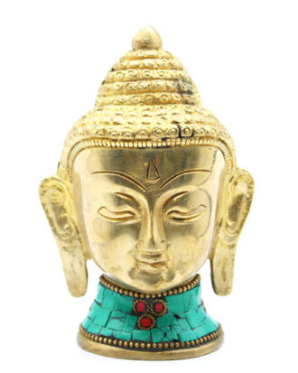 Lille Buddha hoved i messing | Mini statue 5 cm