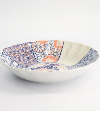 Mino Shozui Shallow Bowl Navy 24 cm – Japansk Skål til Servering