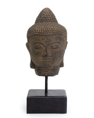 Buddha-hoved på fod i grå | Stillness statue