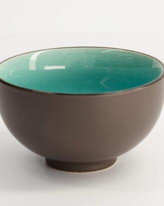 Glassy Turquoise Bowl160ml – Japansk skål med turkis glasur