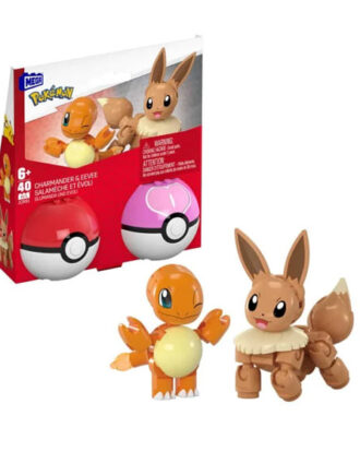 Pokémon - Poké Ball 2-Pak Byggesæt med 2 Figurer (40 dele)