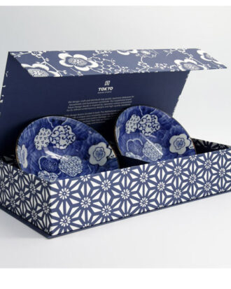 Ramen Bowl 2 dele 19.8x7.5cm Blue – Japansk gavesæt