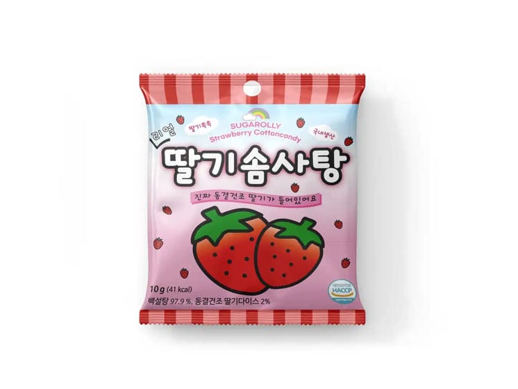 Sugarolly Cotton Candy Strawberry 10 g. - Slik og søde sager