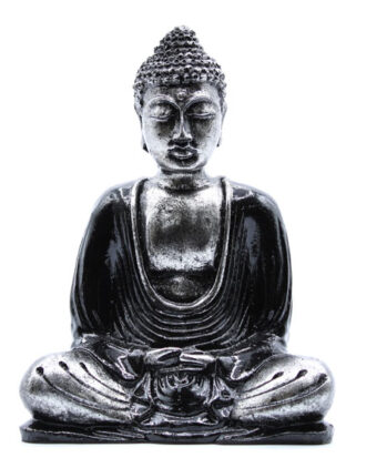 Sort & grå Buddha figur – medium | Meditations Buddha i resin