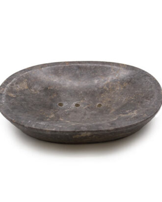 Oval sæbeskål i grå marmor – Klassisk design