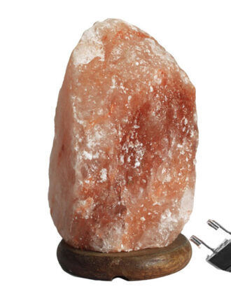 Himalaya saltlampe 2–3 kg | Naturlig saltlampe med træbase