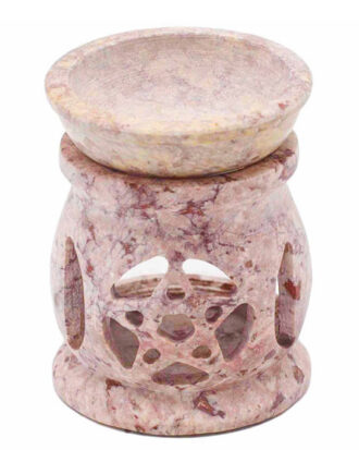 Sæbestens oliebrænder 8 cm – Tre Måner Pentagram