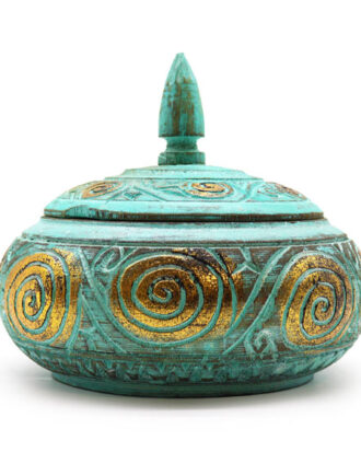 Turquoise Squat Sweet Jar | Dekorativ trækrukke i turkis