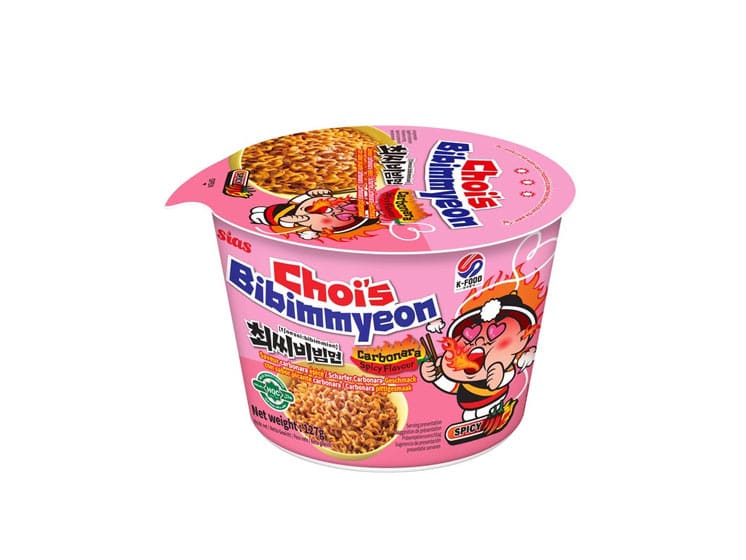 Choi's Bibimmyeon Spicy Carbonara Cup Noodles 127 g. - Instant nudler & kopnudler