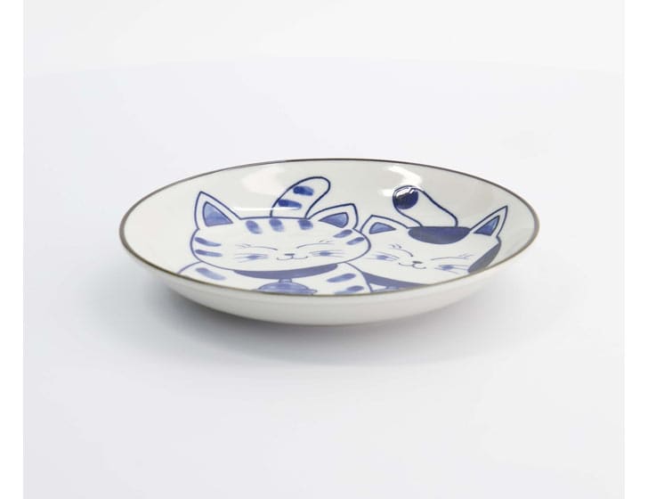 Kawaii Round Plate Cat Neko 16.7cm – Tallerken - Service - Asiatisk og japansk porcelæn