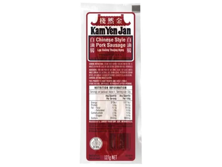 Kam Yen Jan Kinesisk Pølse Chinese Style Pork Sausages 127 g. - Kød og fisk