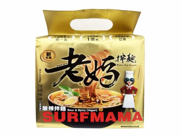 Moms Dry Noodle Surfmama Sour Spicy 4x134g - Instant nudler & kopnudler