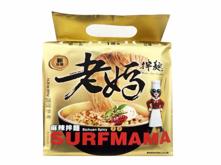 Moms Dry Noodle Surfmama Sichuan Spicy 4x101g - Instant nudler & kopnudler