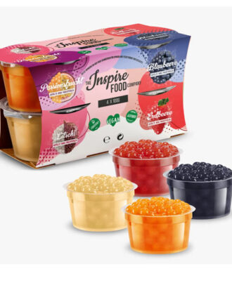 Boba Perler Mix – Passion, Lychee, Jordbær & Blåbær 4x100 g.