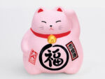Lucky Cat Pink 9 cm Japansk Maneki Neko