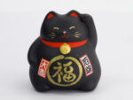 Lucky Cat Black 9 cm Japansk Maneki Neko