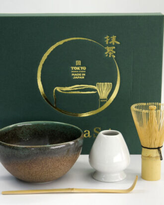 Matcha gavesæt Hisui Grøn – 4 dele, 14,5 × 6,5 cm
