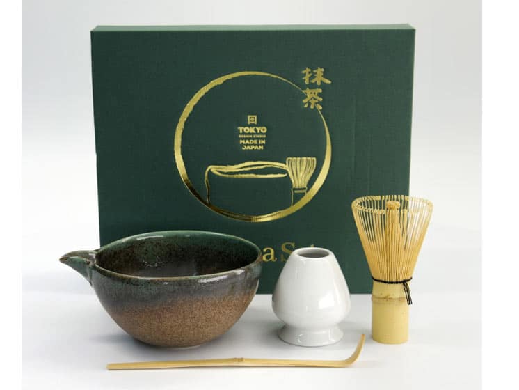 Matcha gavesæt Hisui Grøn – 4 dele, 14,5 × 6,5 cm - Gavesæt og æsker