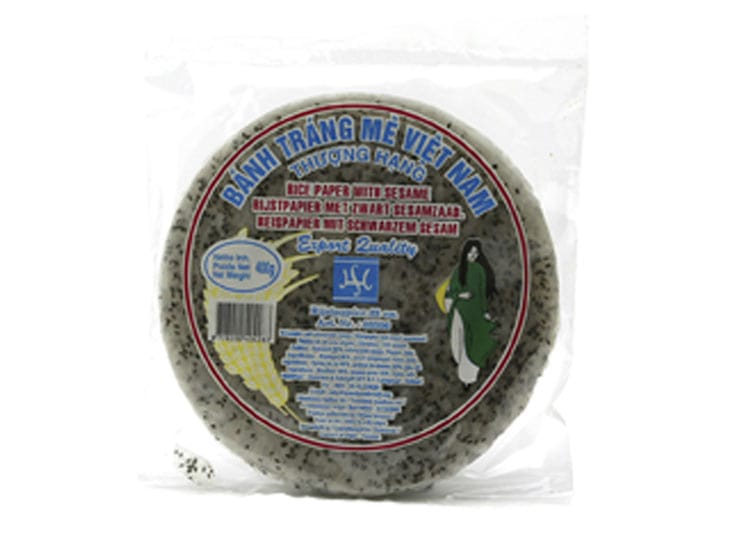 Black Sesame Cracker (Banh Trang Me Den) 400 g. - Sushi ris og bælgfrugter
