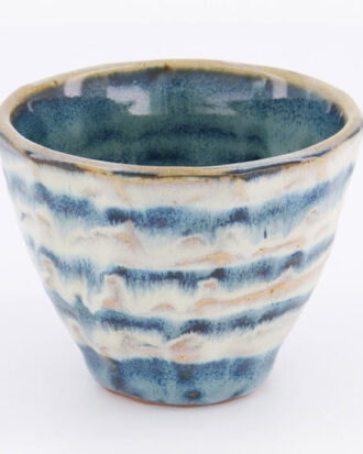 Craft Cup Green Beige Stripe 9.5x7.5cm 250 ml.