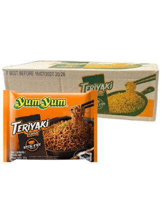 Yum Yum Instant Noodles Teriyaki Flavour Stir Fry 60 g. 1 kasse (30 stk.)