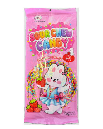 SweetMellow Sour Chew Candy Strawberry 10x13 g.