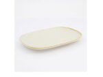 Umizuna Beige Oval Plate 24 cm