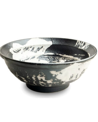 Black White Bowl Ø22 cm H9 cm Stor asiatisk skål