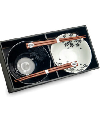 Dinner Set Black & White Blossom Ø15 cm H7 cm