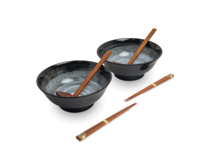 Køb Ramen bowl Set Japanese Kuro 6 dele Ø22 cm. → Gratis fragt og altid  billige priser ←