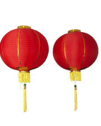 Kinesisk lanterne (par) rød Ø35 cm.